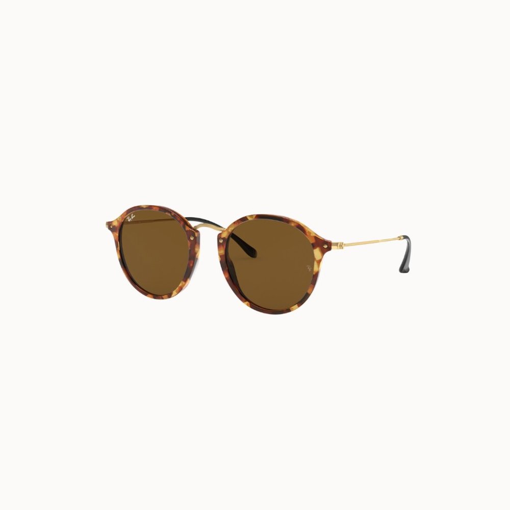 Ray Ban Round Fleck in Brown Havana with Gold.
